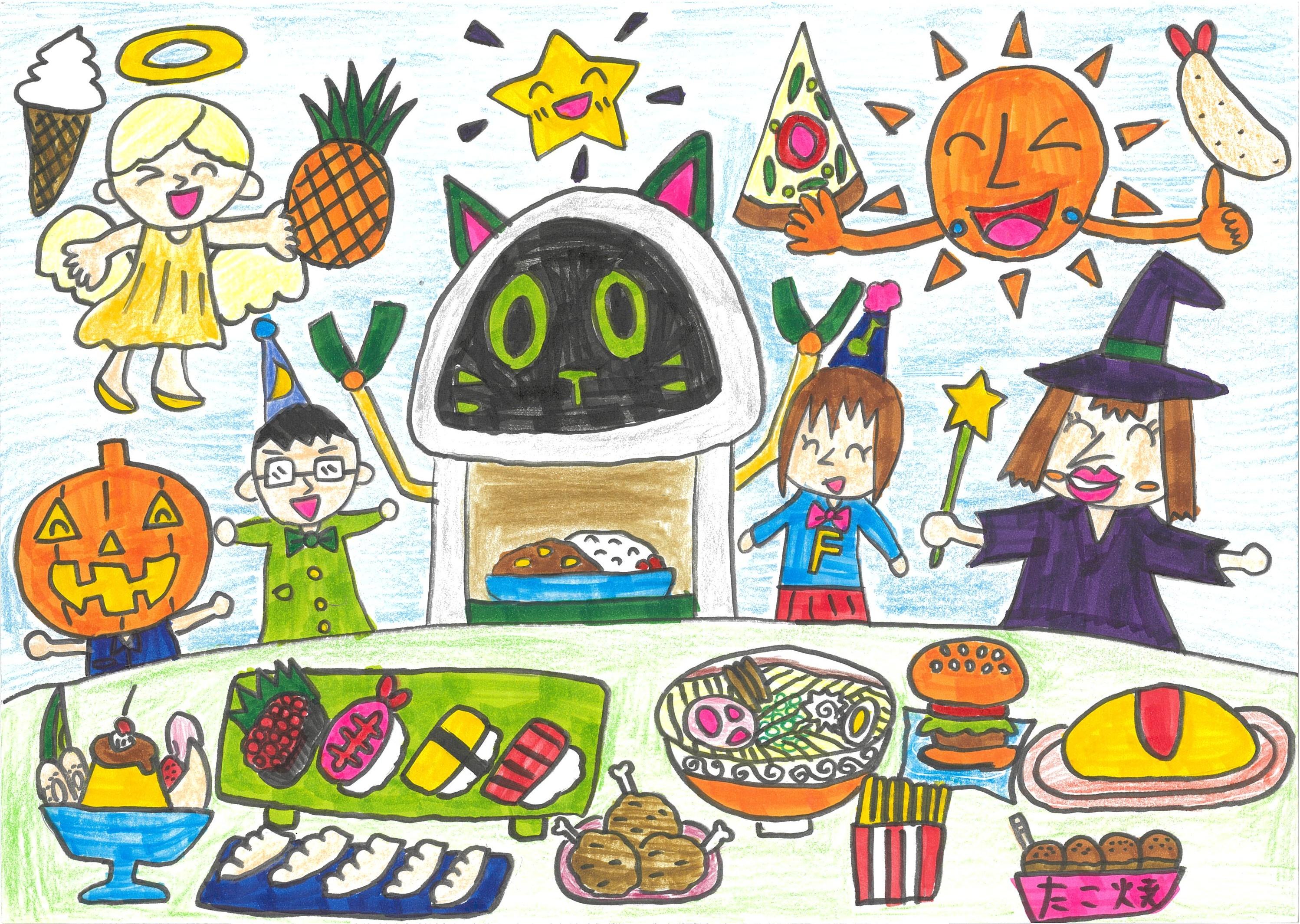 AIロボでごちそうパーティー 作品画像