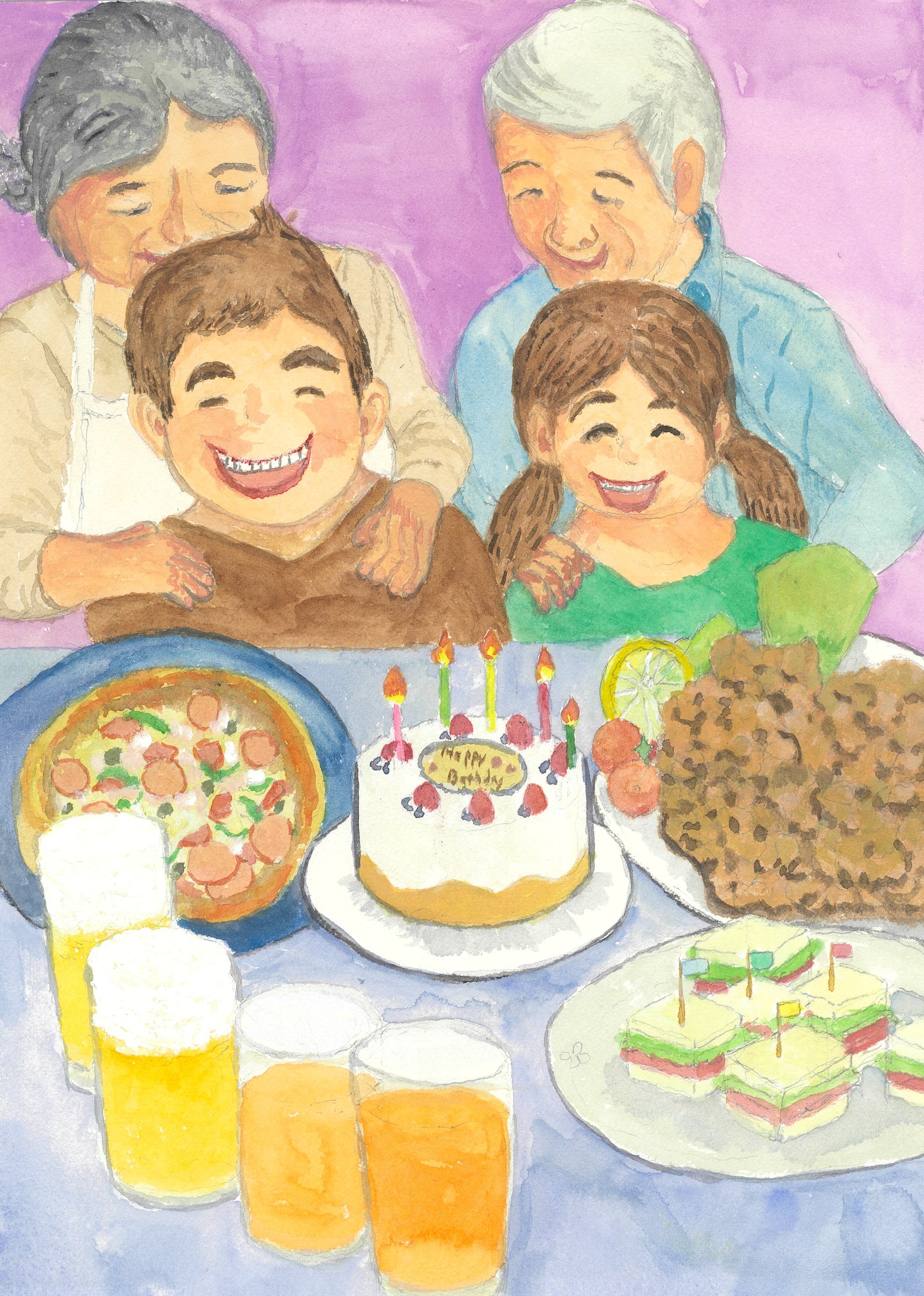 わーい、ぼくのたんじょうび 作品画像